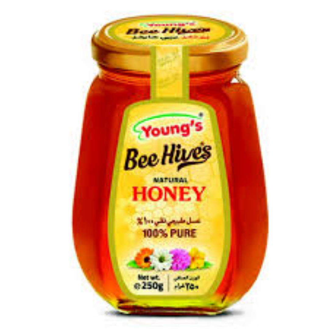 YOUNGS NATURAL HONEY 250G GLASS JAR